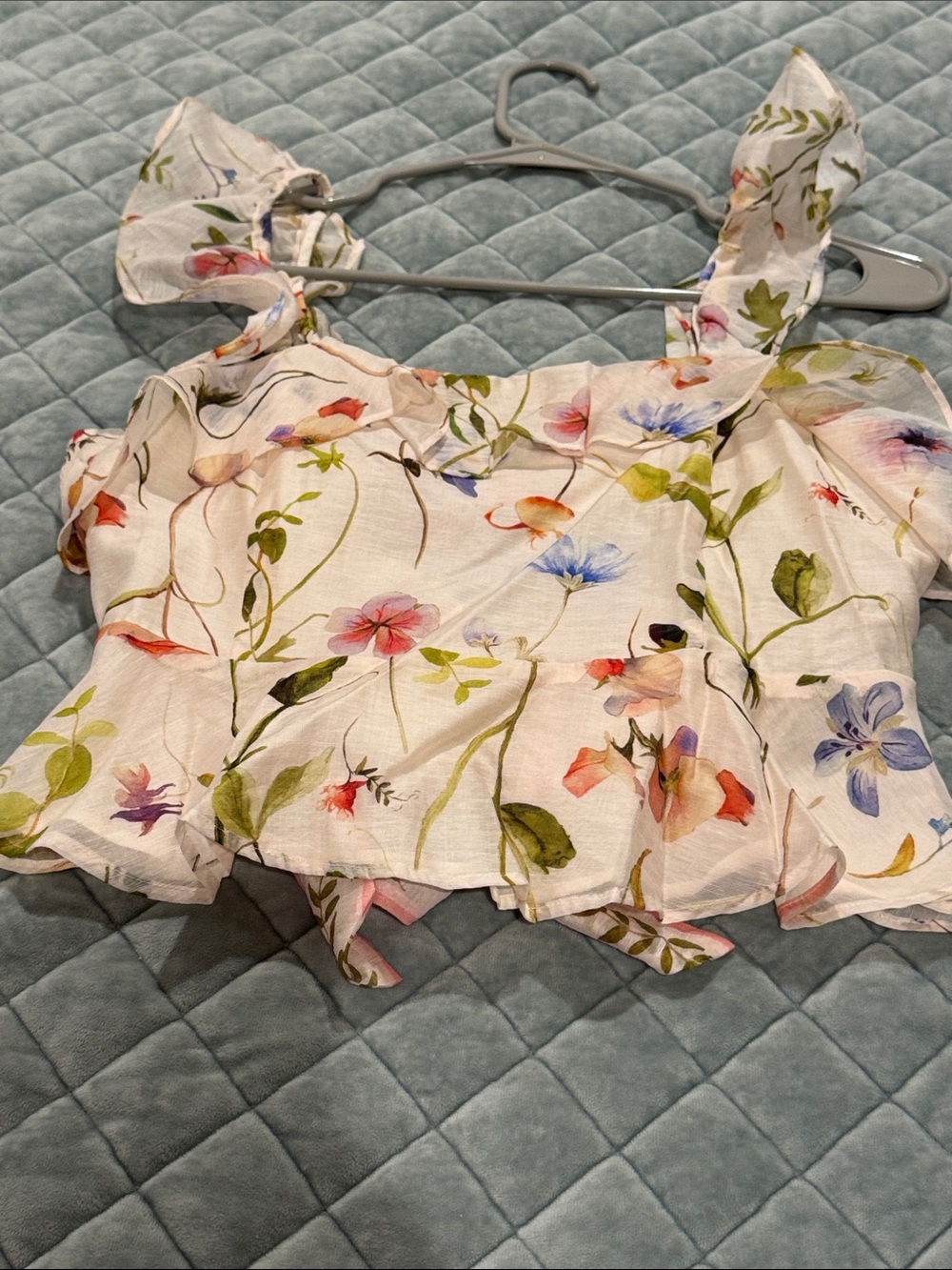 NWT H&M floral tie back top
